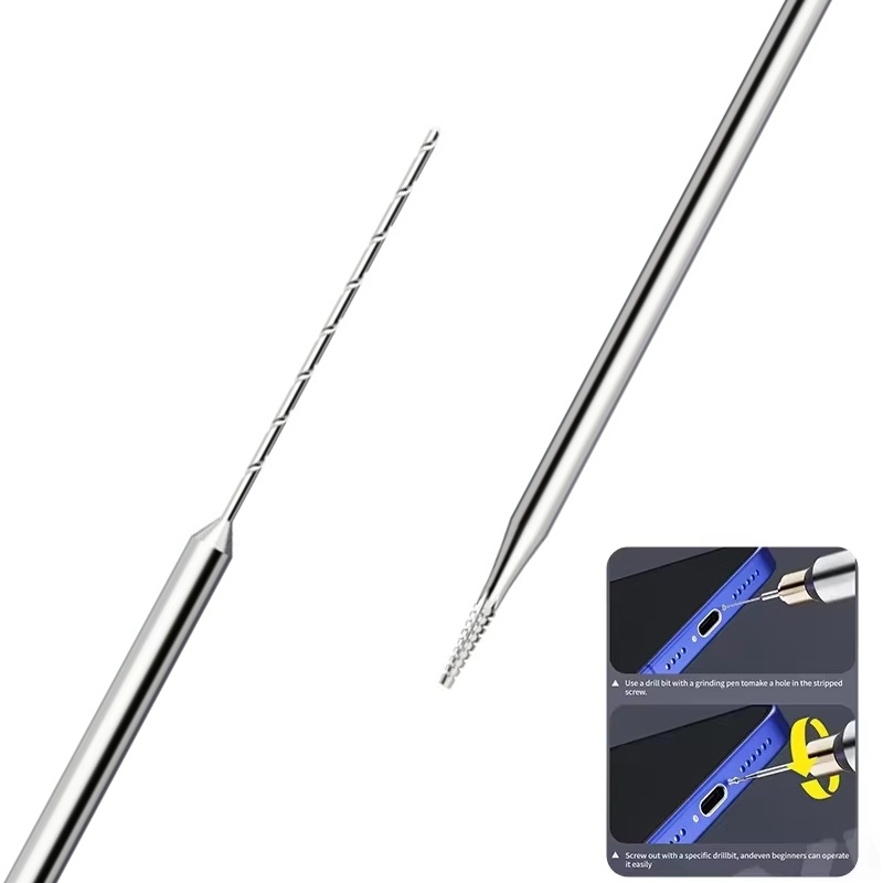 Electronics Repair Manual - 2個入りスライド式ドリルビット合金ネジ外し精密修理ツール、携帯電話ロジックボードフレーム修理用小型ネジ除去キット