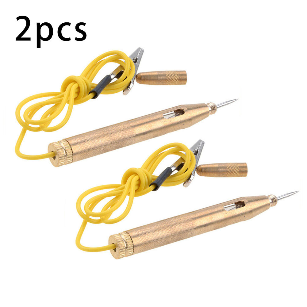 Circuit Test Pencil - 2x 車の自動車回路ヒューズ電圧テスターテストライトプローブペン鉛筆 DC 6V/12V/24V 銅スタイル新しい高品質