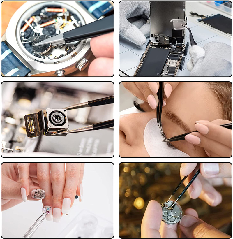 6 個 ESD 帯電防止ステンレス鋼ピンセット精密メンテナン - Electronics Repair Manual のレビューと価格